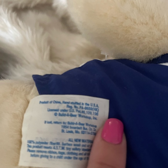 Build A Bear BABW Teddy Beige Brown Cheerleader Blue White 16" Stuffed Plush. - Picture 7 of 7